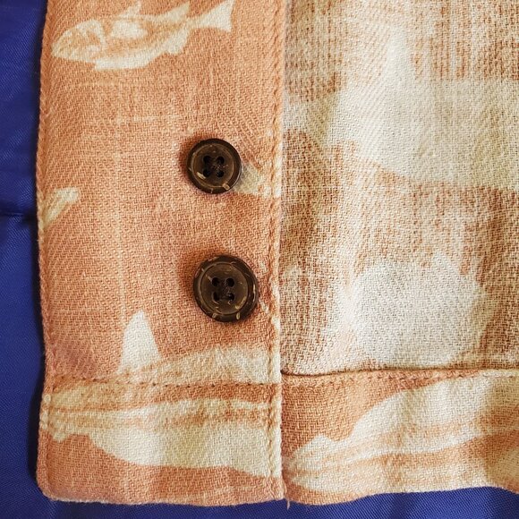 New 28 Palms MenXL Hawaiian Shirt SILK PeachColor. PocketMatch TropicalFish READ - Picture 6 of 12